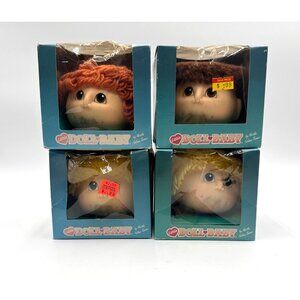 4 Little Doll Baby Doll Heads Vintage 1985 Original Boxes Martha Nelson Thomas